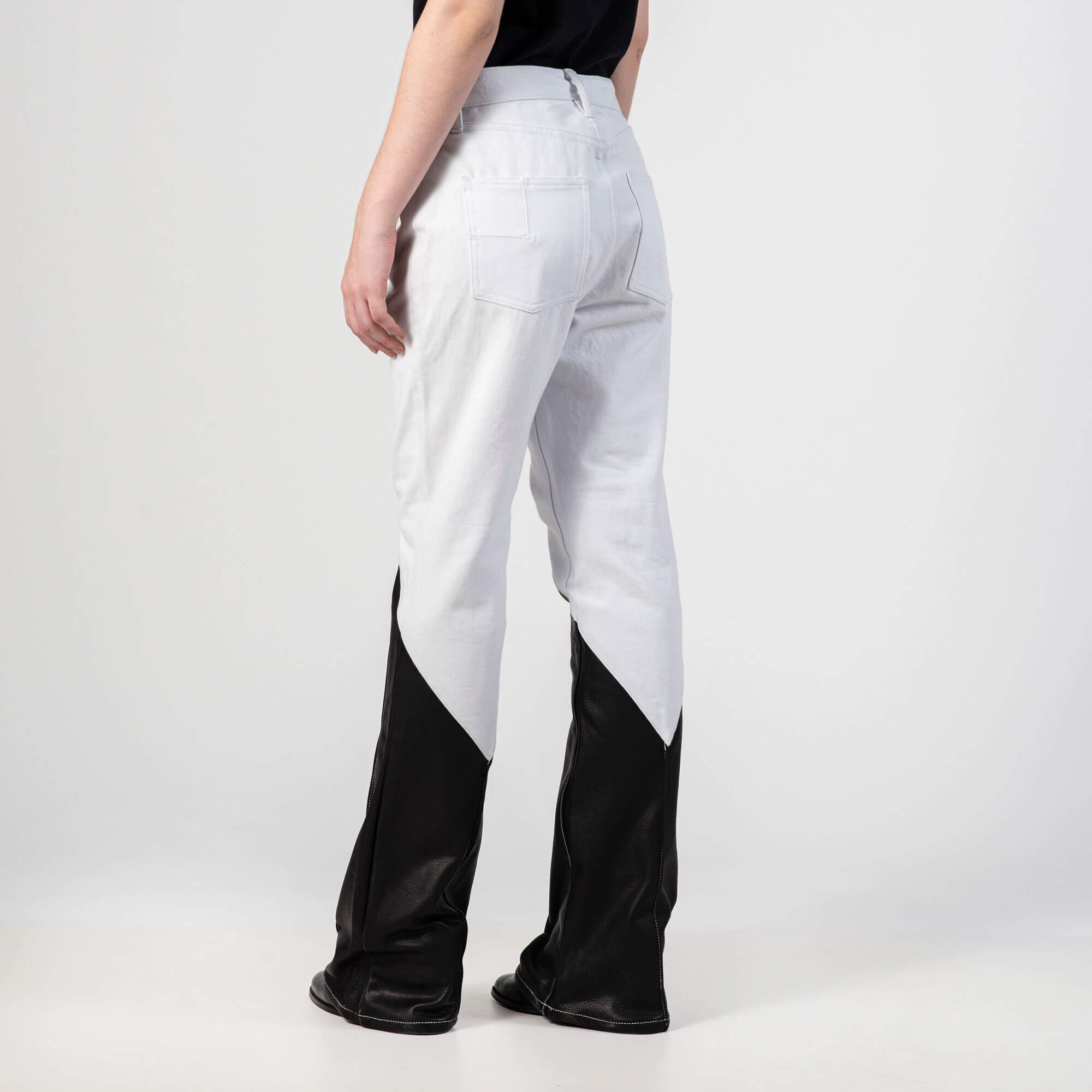 Model F Denim Leather Pant